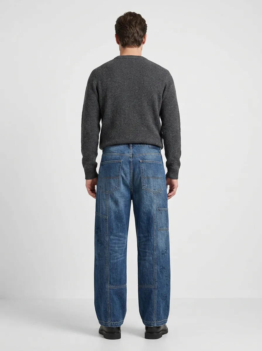 Men's Vintage Wide Leg Jeans