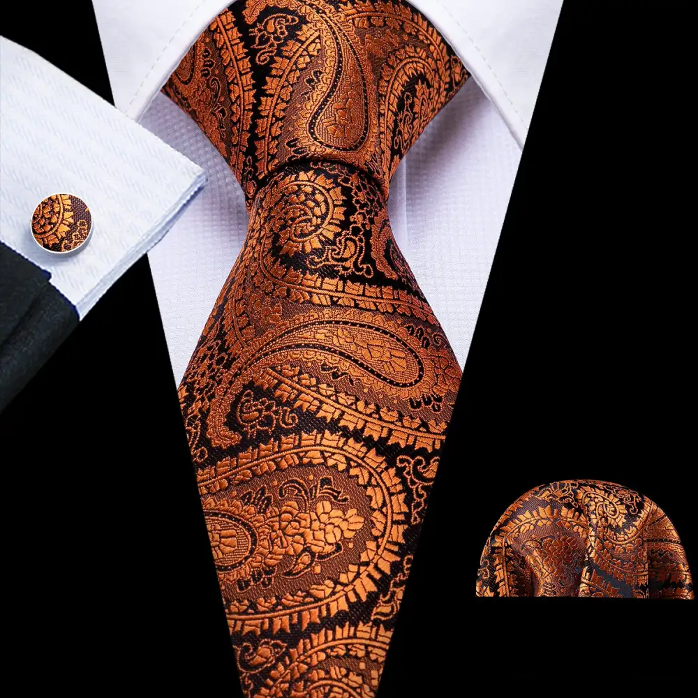 Polished Paisley Silk Necktie Set