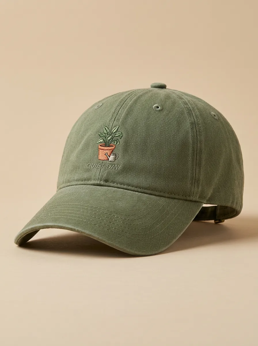 Plant-Lover Quiet-Day Embroidered Potted-Plant Unisex Baseball Cap