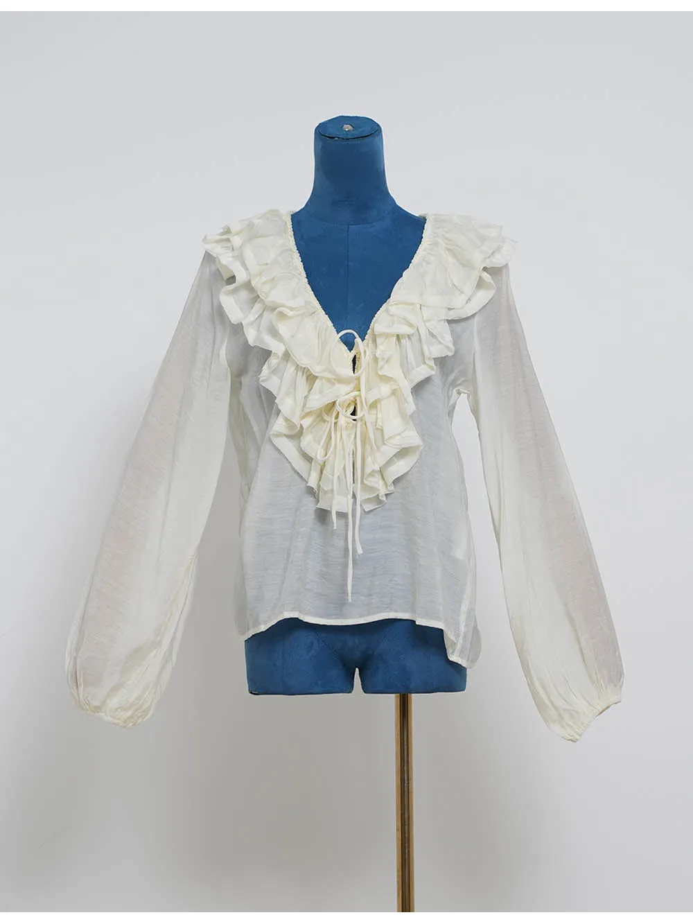 Boho Tiered Ruffle V Neck Front Blouse