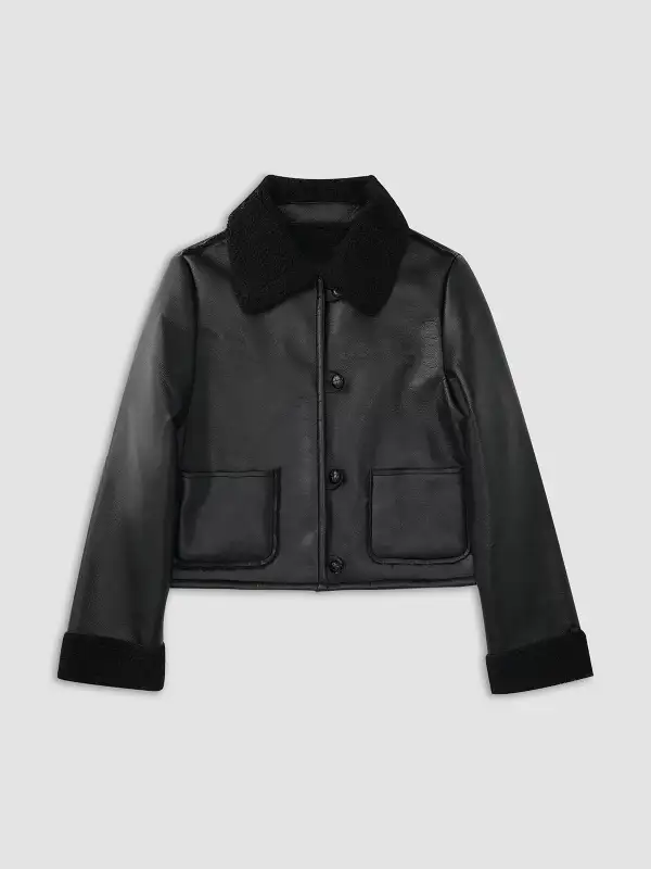 Dark Night Shearling Leather Jacket