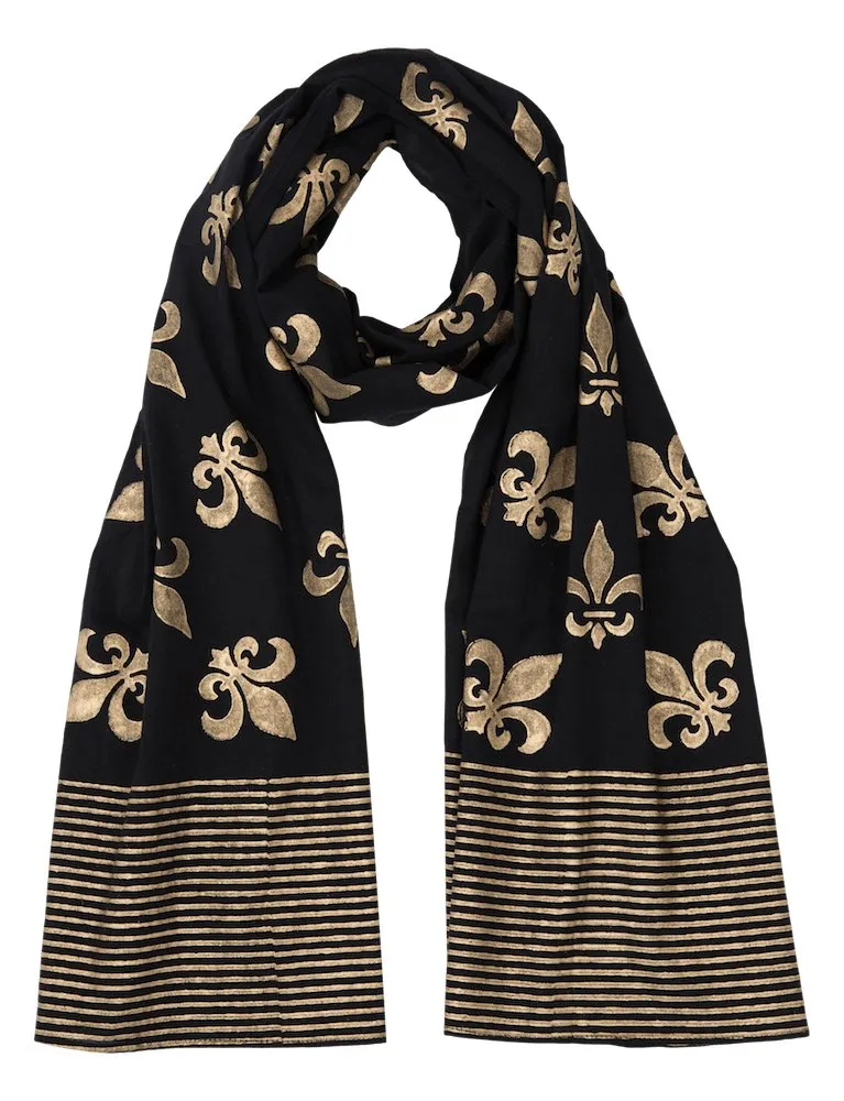 Fleur De Lis Scarf On Black
