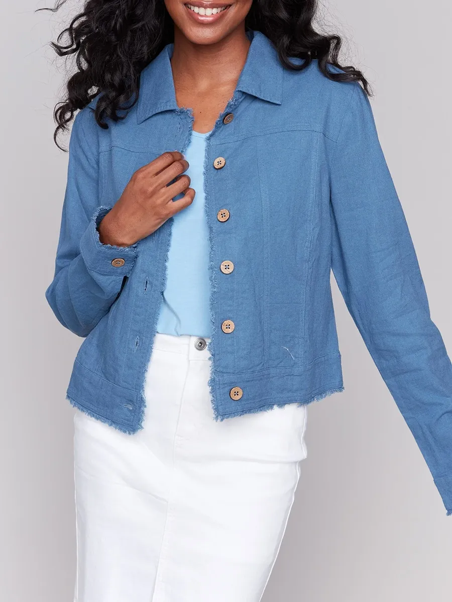 Fashionable And Versatile Linen Blend Women's Jacket