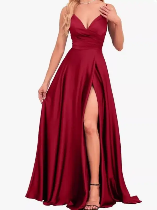 Ruched Slit Maxi Dress