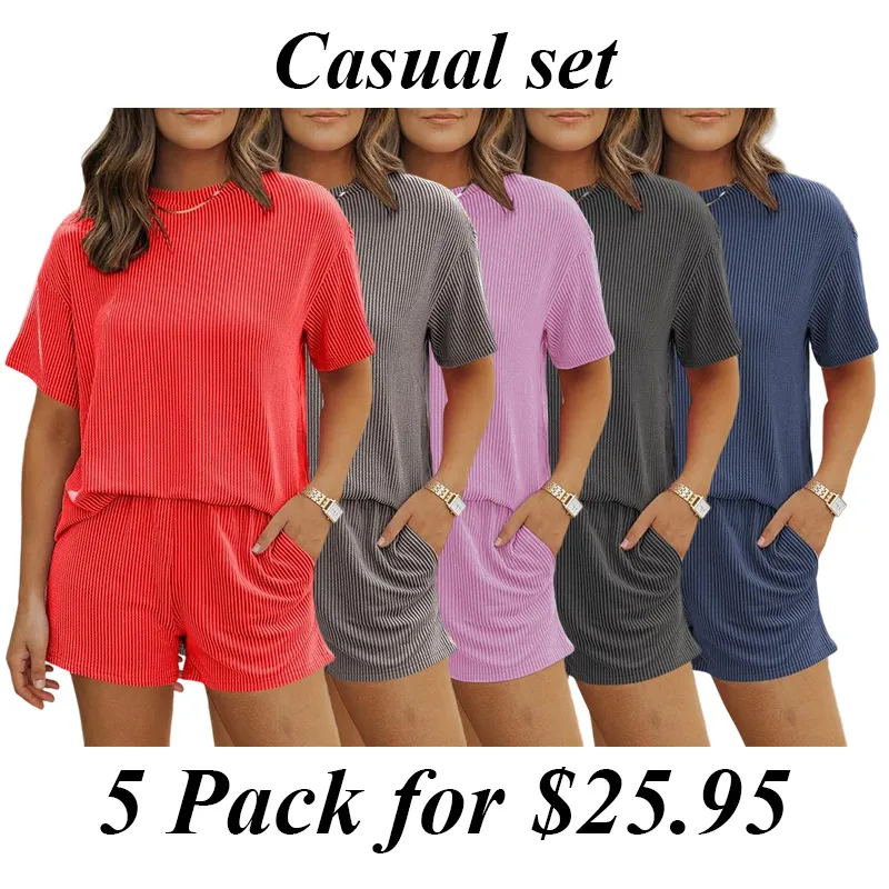 Women'S Top And Pants Set 5PACK