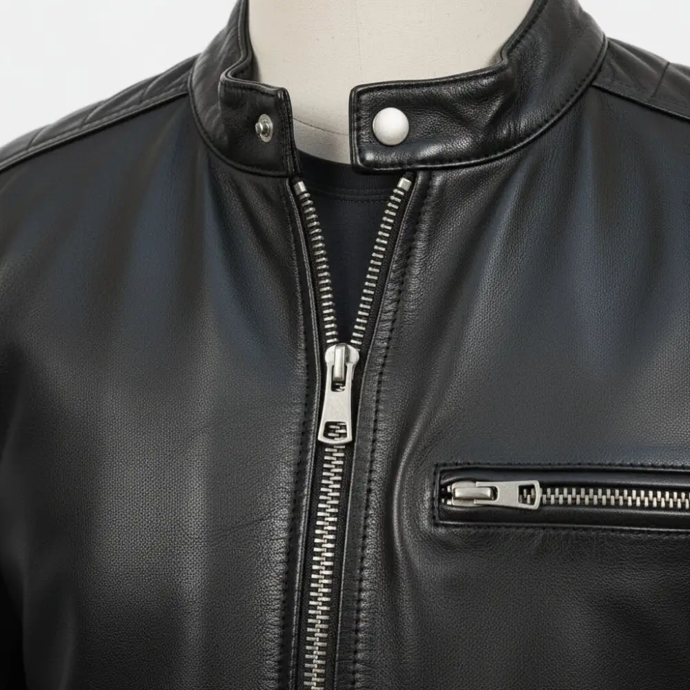 Outdoor Inspired Leather Biker Motorcycle Jacket