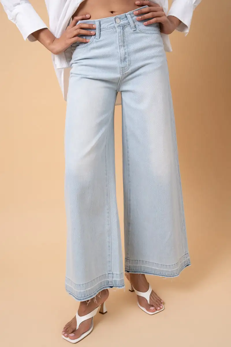 Women's High Rise Relaxed Wide Leg Rigid Denim Jeans