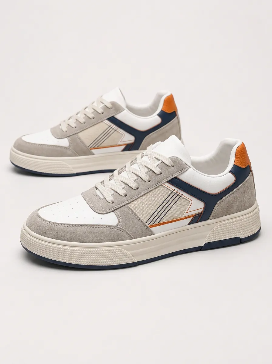 Men's Casual Colorblock Patterned Skate Shoes