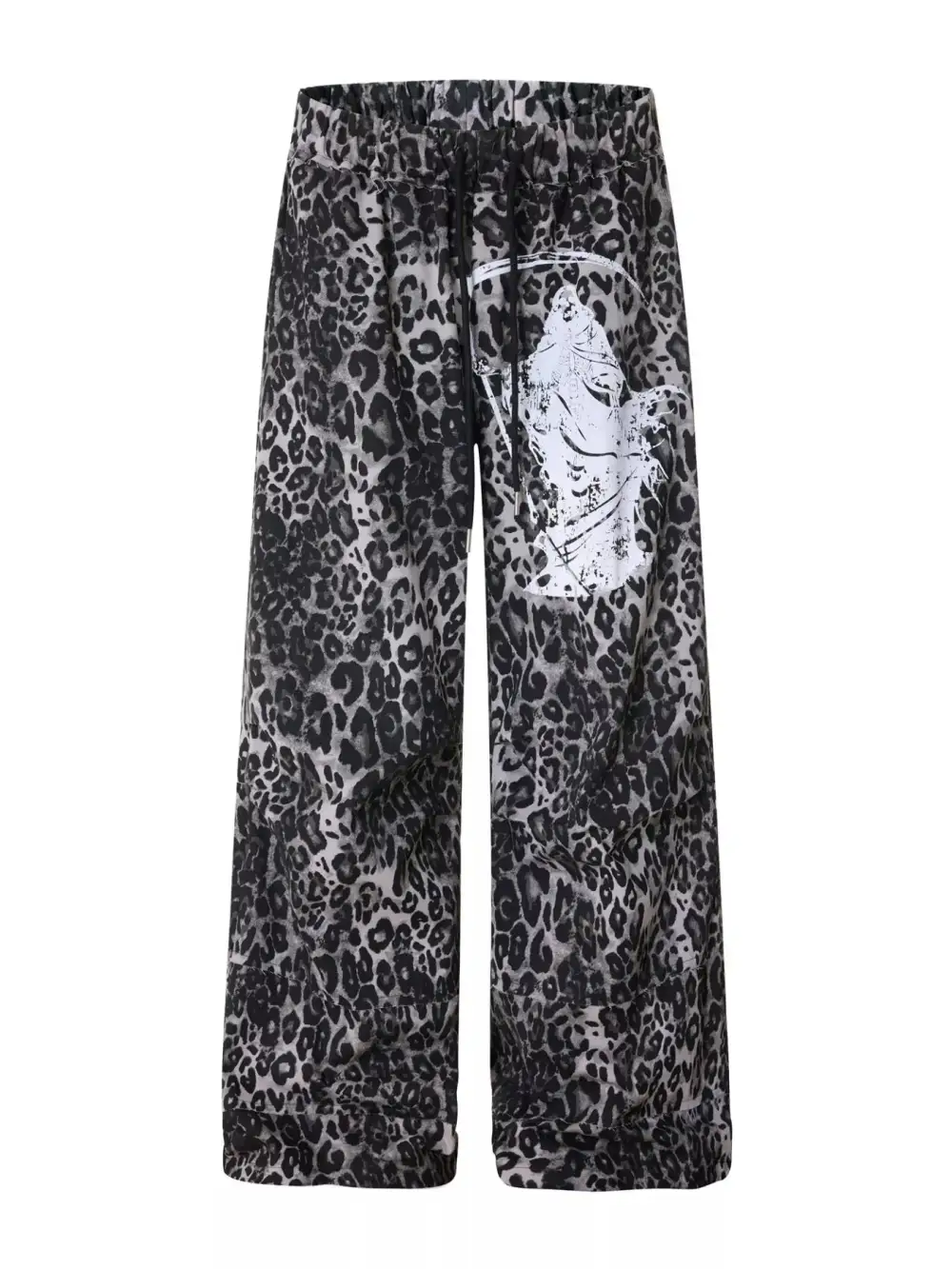 Men's Leopard Print Wide Leg Pants