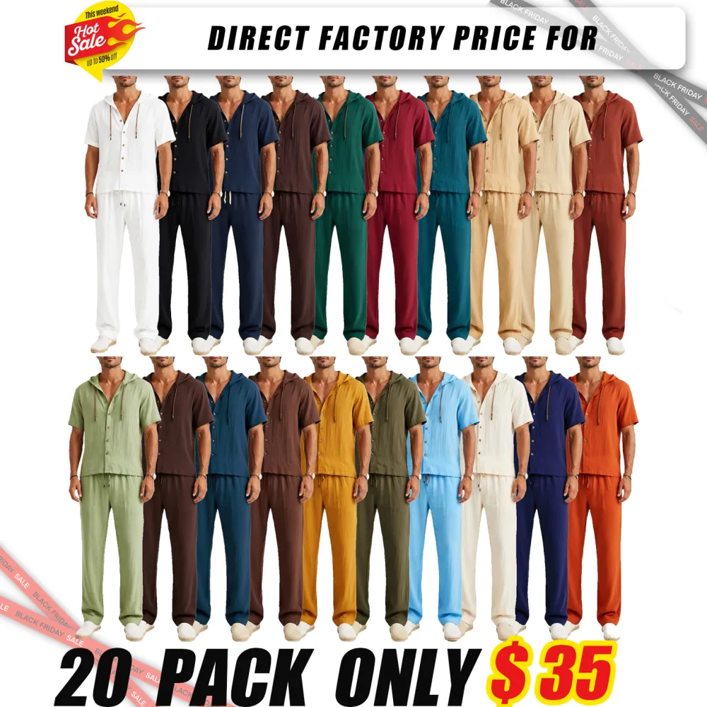 Men's Fashion Linen Two-Piece Set