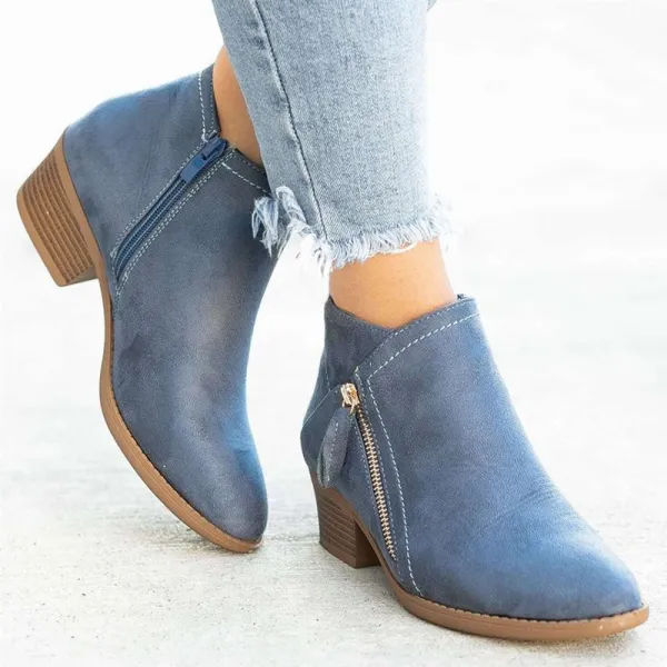 Women's Fashion Low Heel Ankle Boots