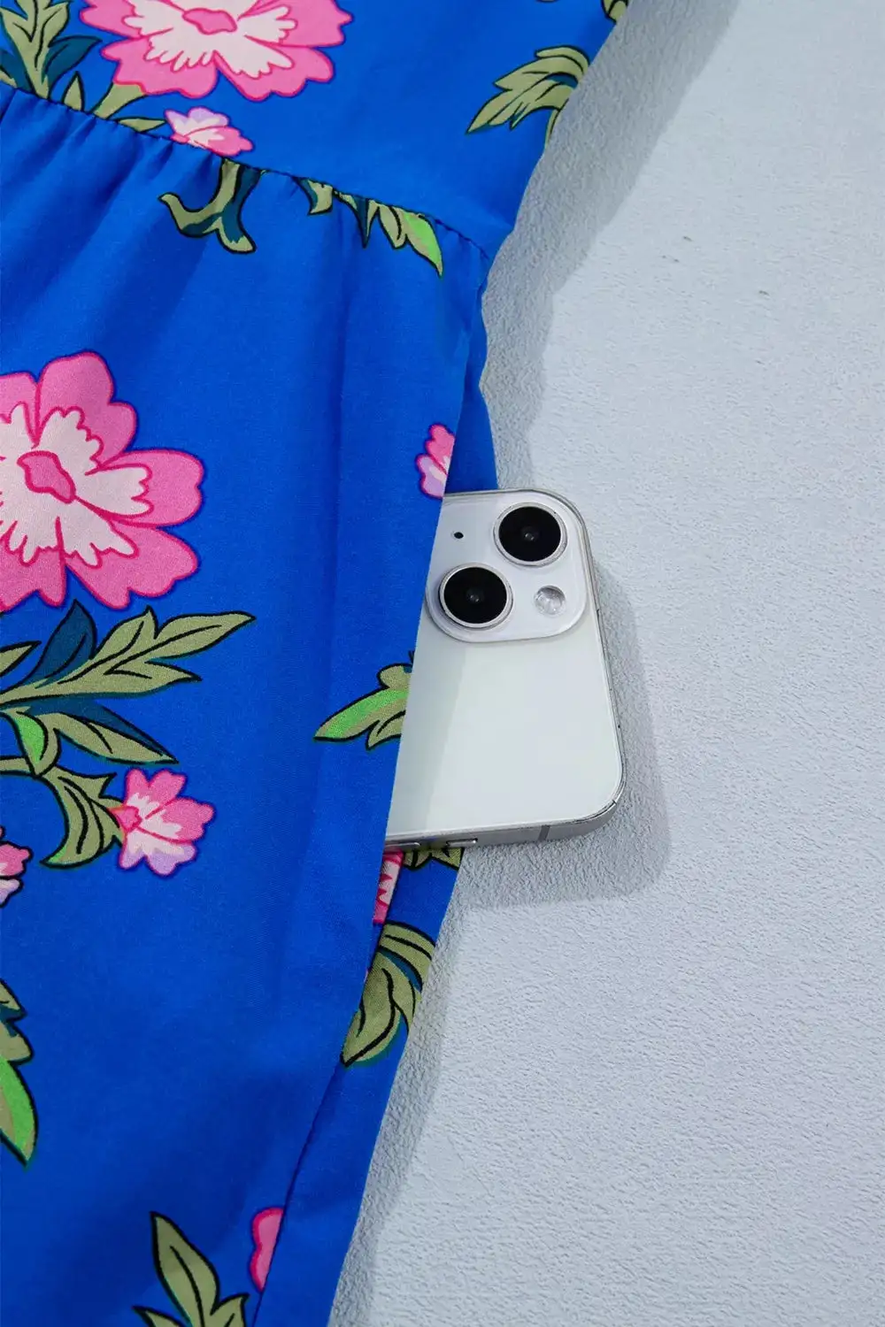 Floral V Neck Short Sleeve Dress Casual