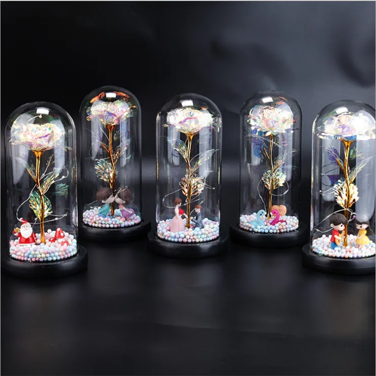 Rose in Glass Dome with LED Lights(🎉Big Sale - 50% Off + Buy Two Free Shipping)