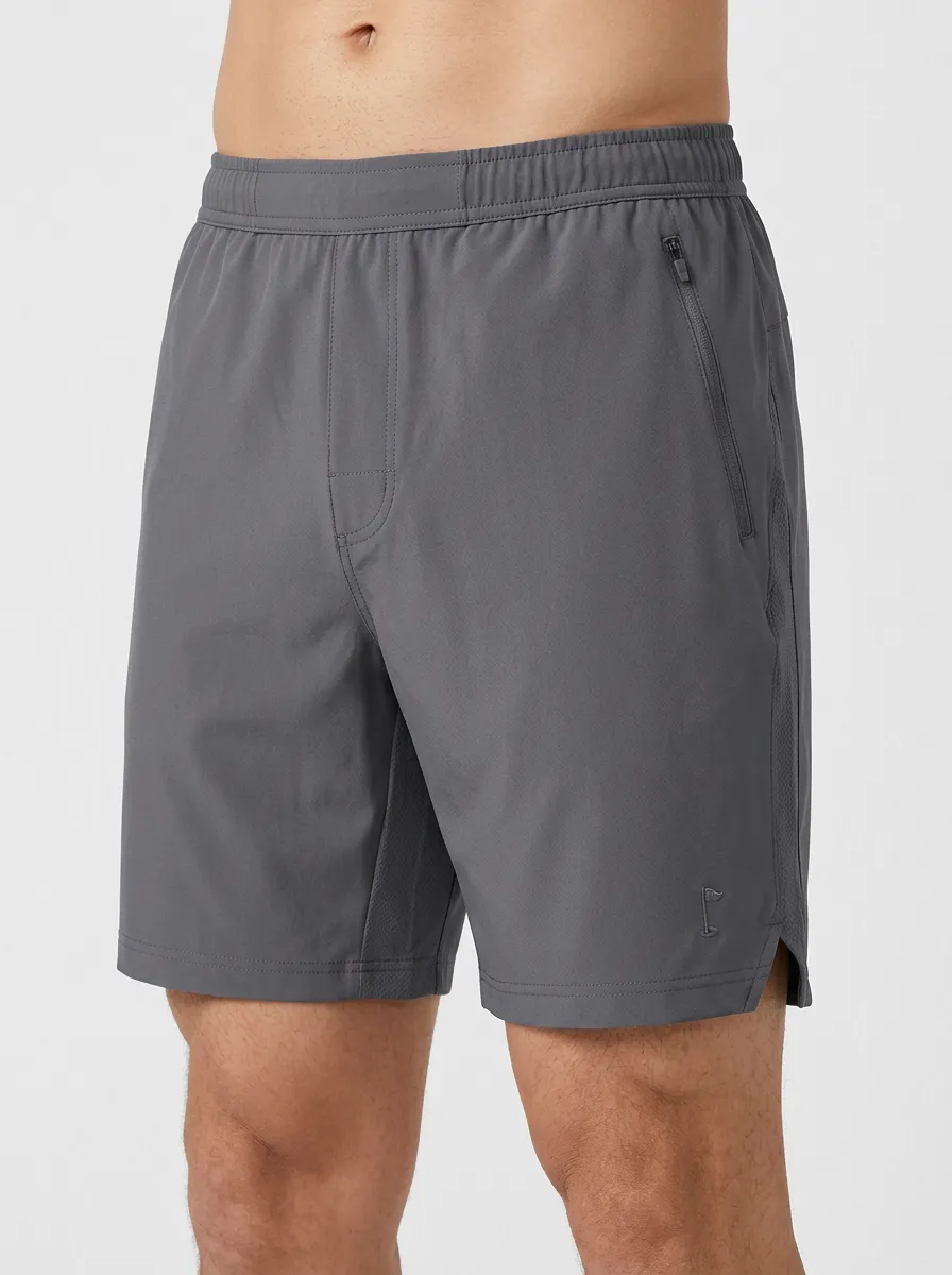 Classic Flag-Motif Golf Athletic Shorts