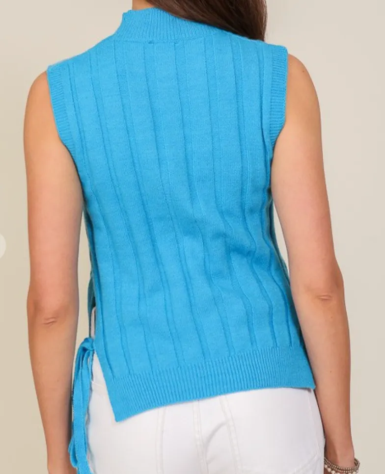 Cyan Sleeveless Sweater
