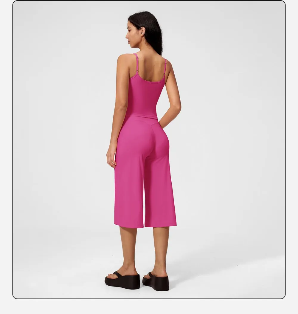 Strappy Tank Top and High-Waisted Mid-Length Shorts — Outdoor Running & Sports Set
