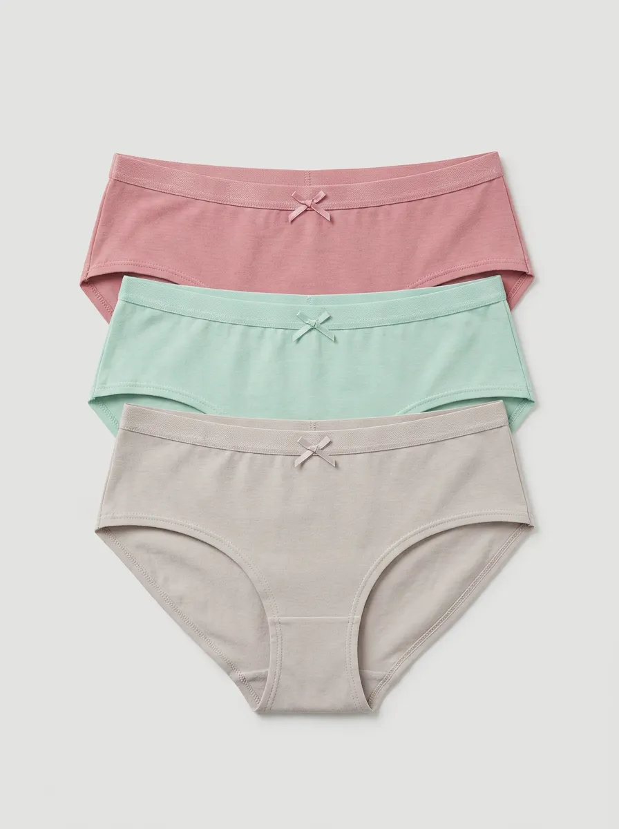 Everyday Bow-Detail Women's Three-Piece Panty Set
