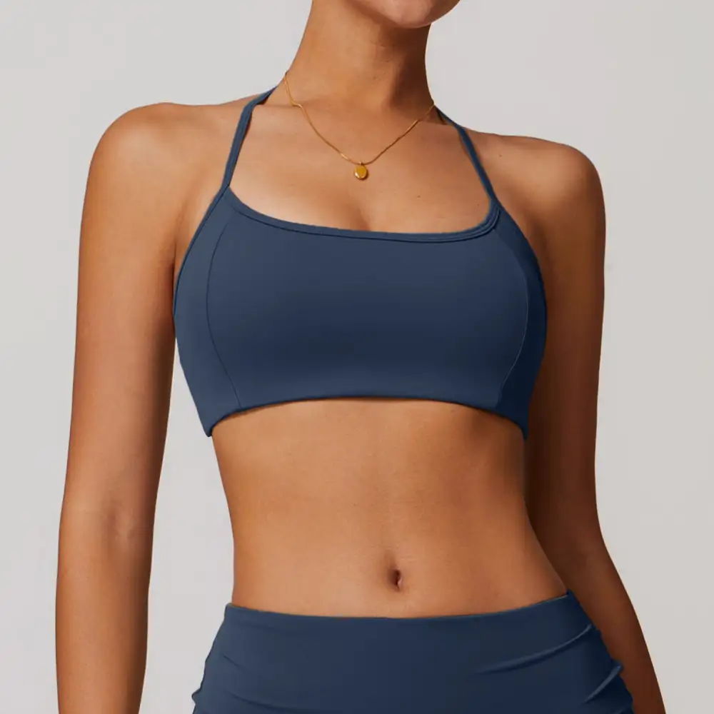Halter-Neck Open-Back Yoga Bra