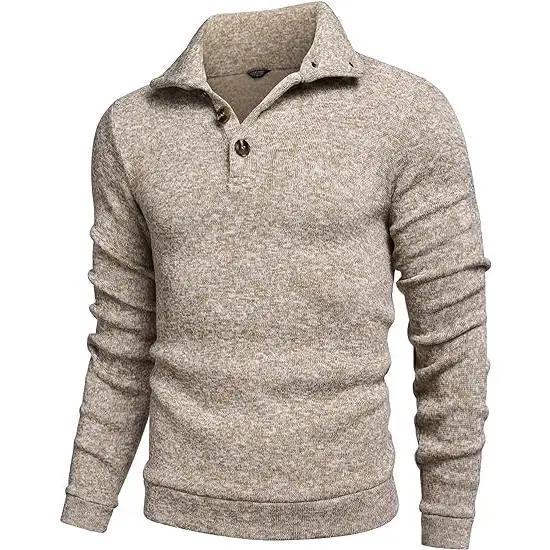 🧶 Men's Fitted Long Sleeve Pullover Sweater