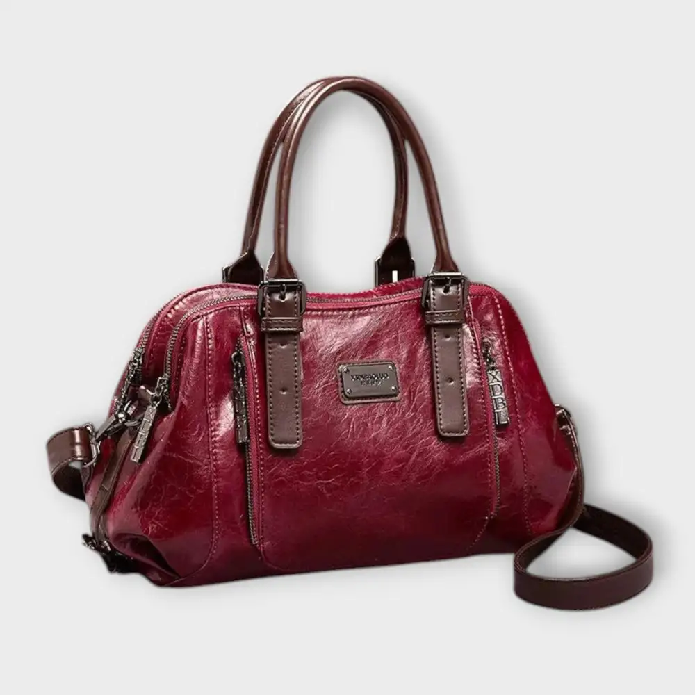 Faux Leather Crochet Shoulder Bag