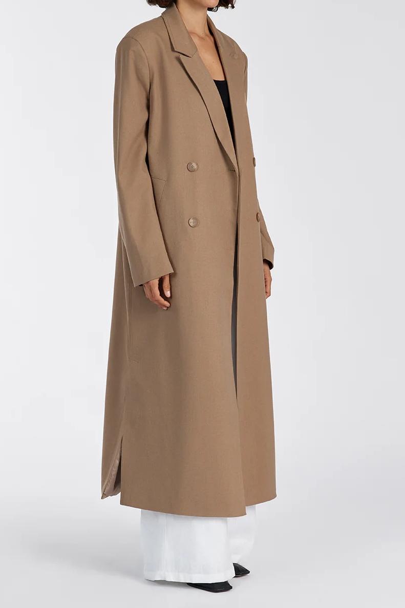 TAN WOOL BLEND COAT