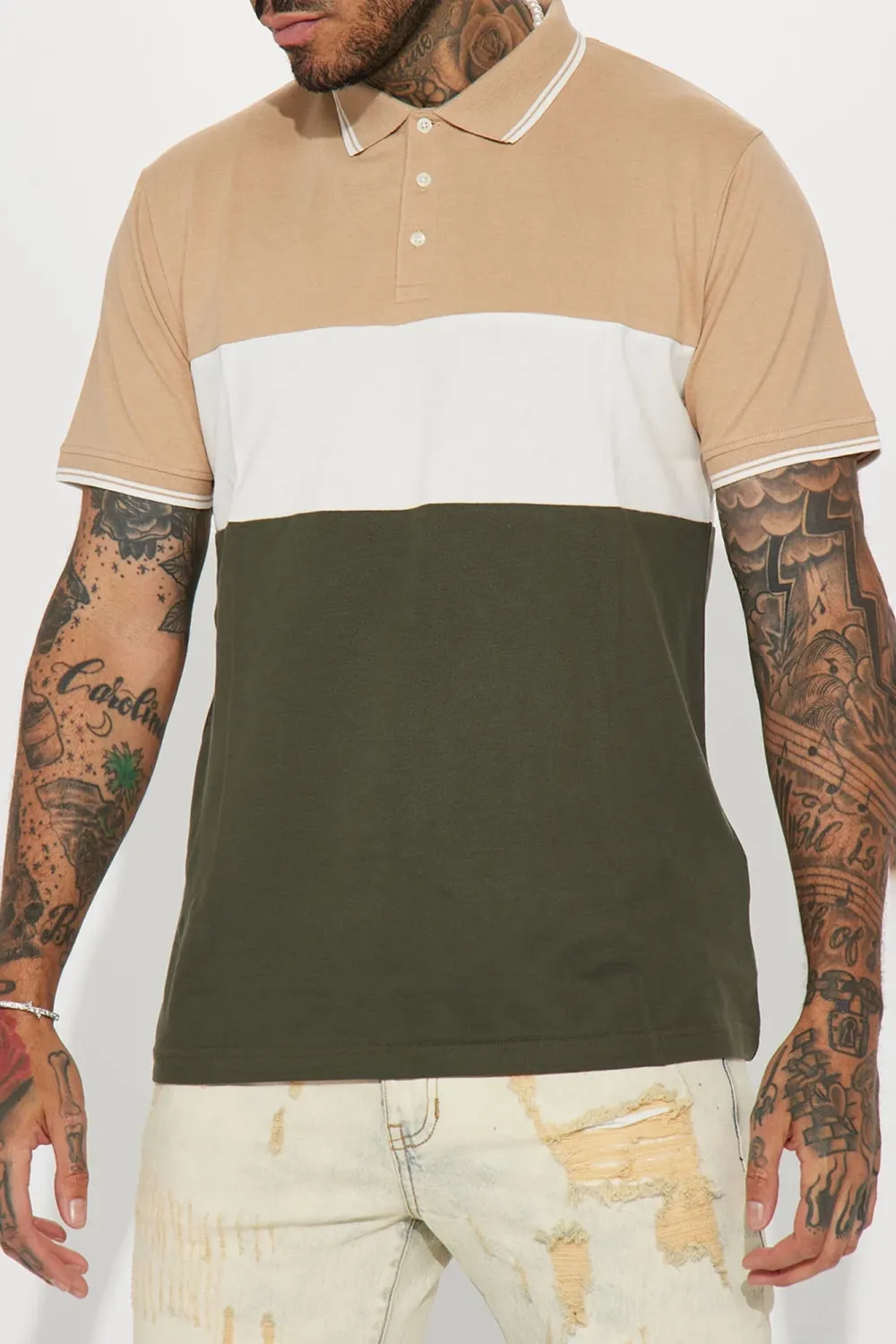 Color Block Short Sleeve Polo - Multi Color