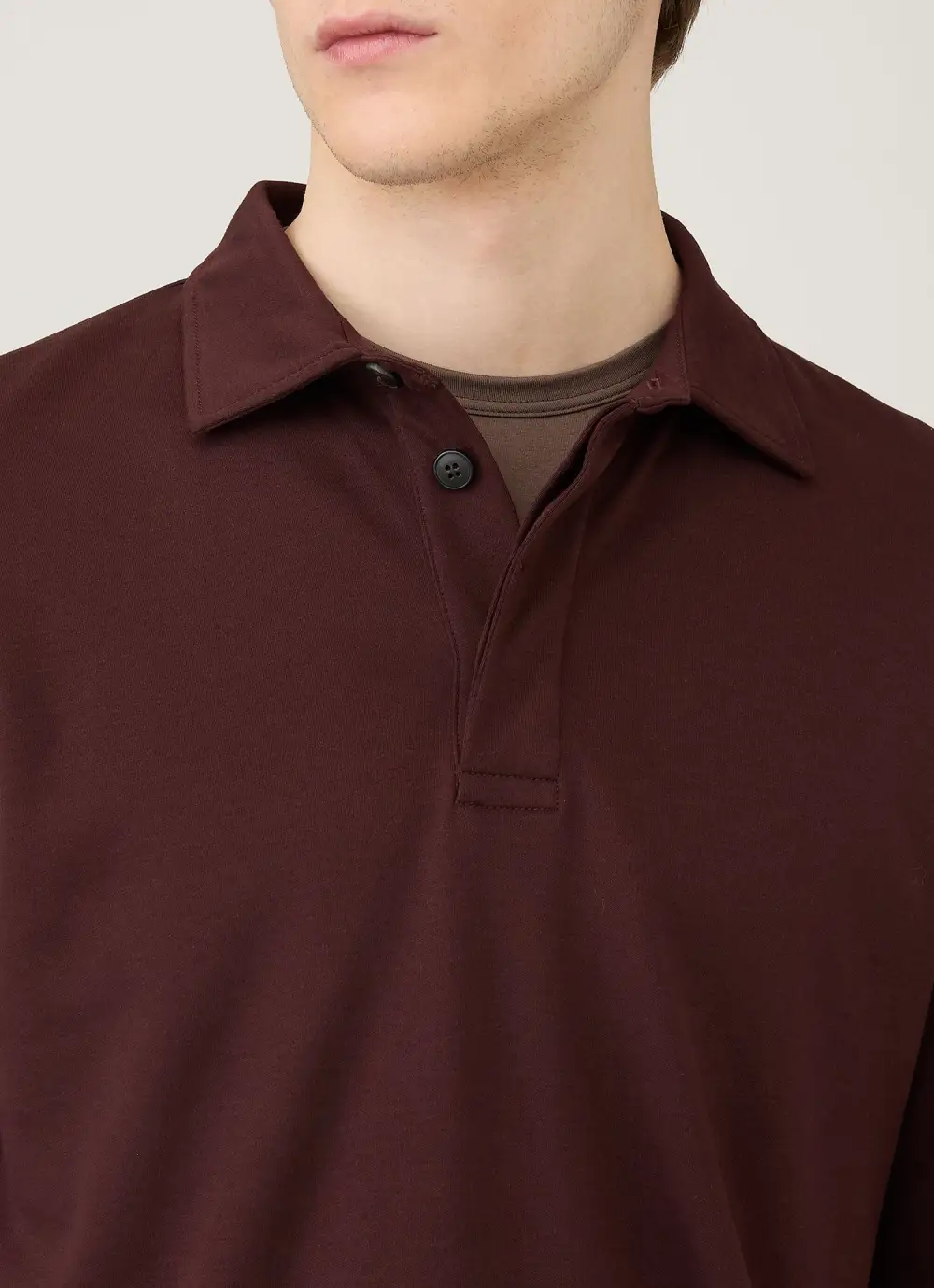 Understated Everyday Relaxed Fit Heavyweight Rugby Cotton Long Sleeve Polo Shirt