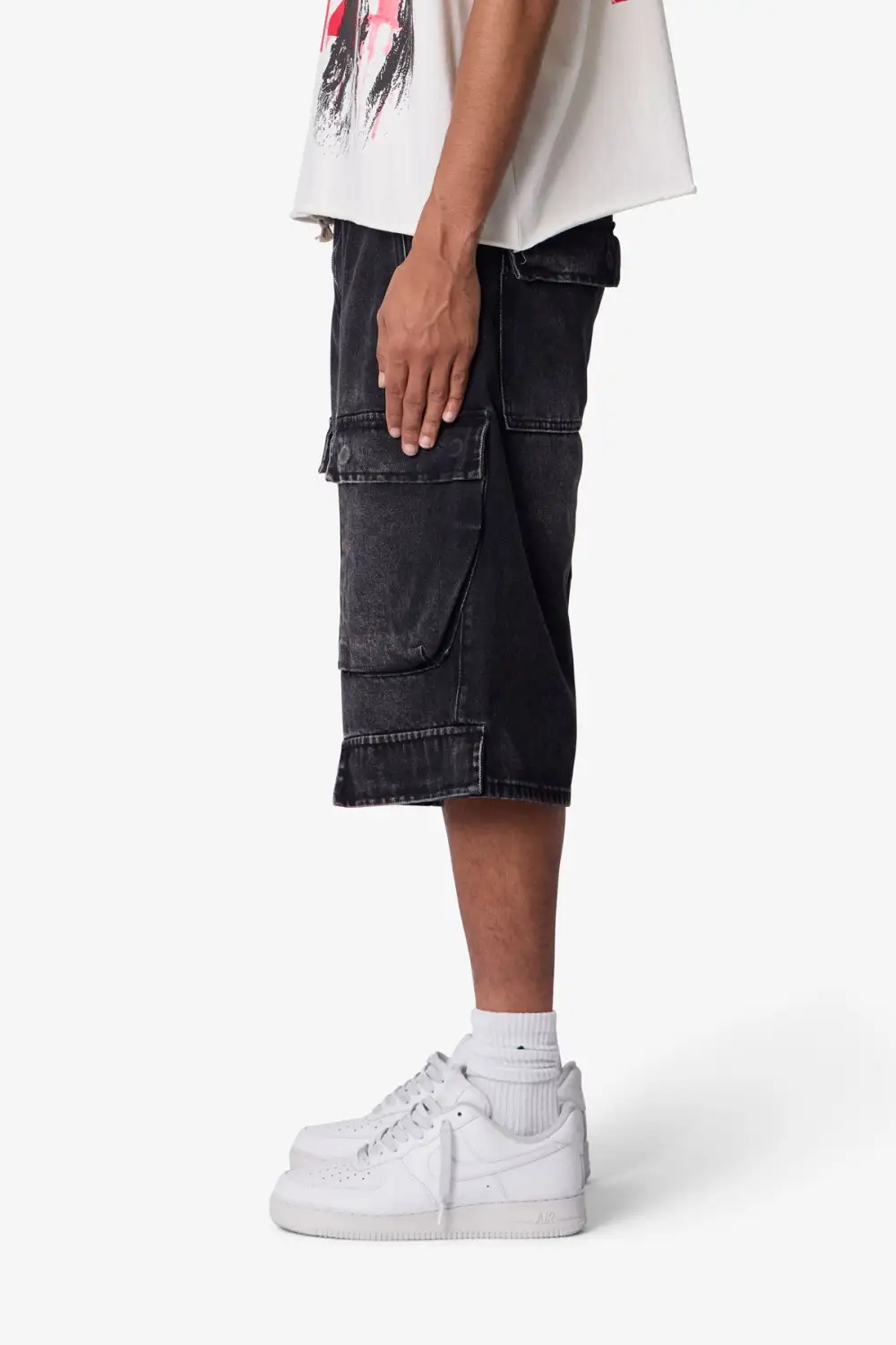 Utility Cargo Denim Shorts
