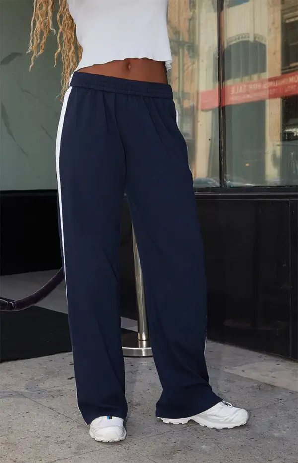 John Galt Navy & White Side Stripe Anastasia Sweatpants
