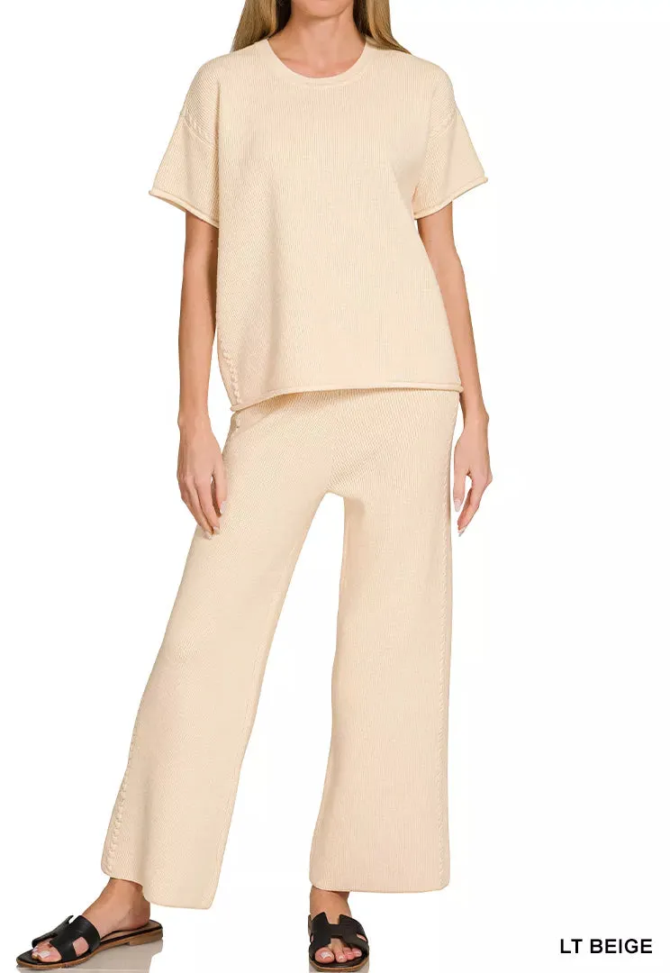 Classic Viscose Round Neck Top & Pants Set