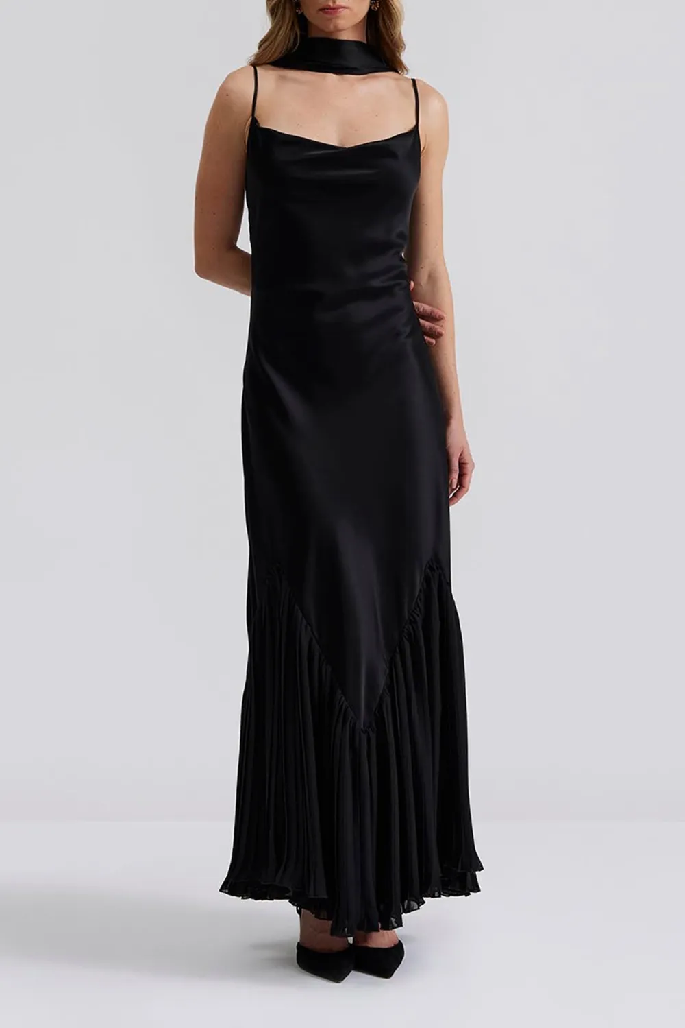 Ruffled Hem Spaghetti Strap Maxi Dress