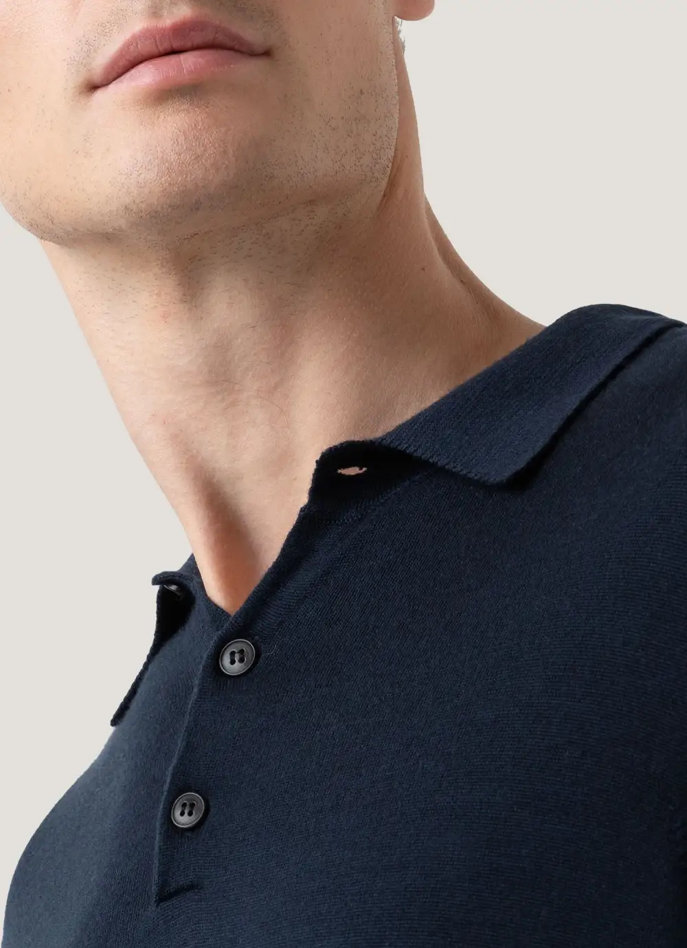 Clean Everyday Regular Fit Merino Knit Long Sleeve Polo Shirt