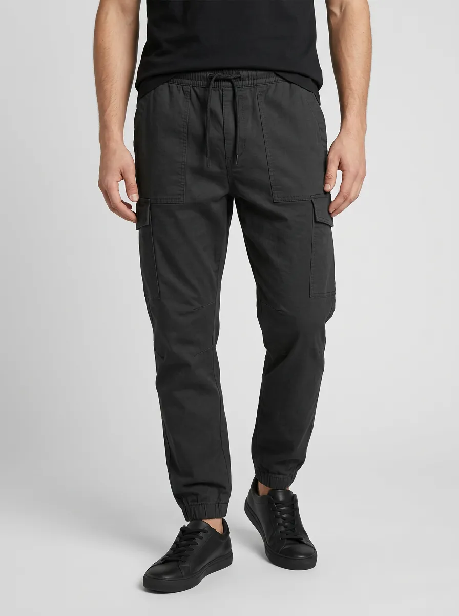 Streetwear Printed Solid-Style Men's Cargo Pants