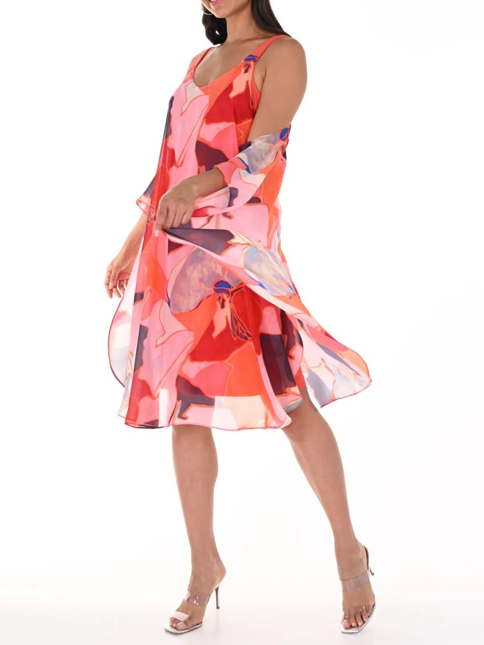 Abstract Print Sleeveless Dress