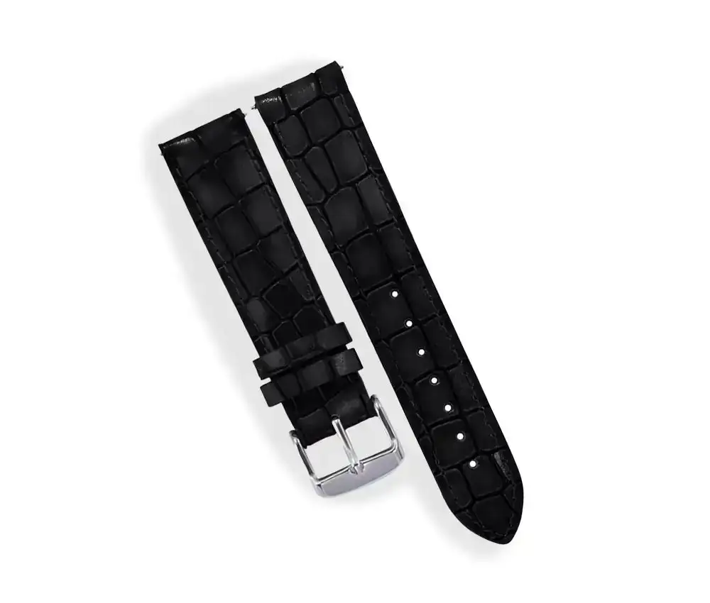 Crocodile-Grain Leather Watch Strap
