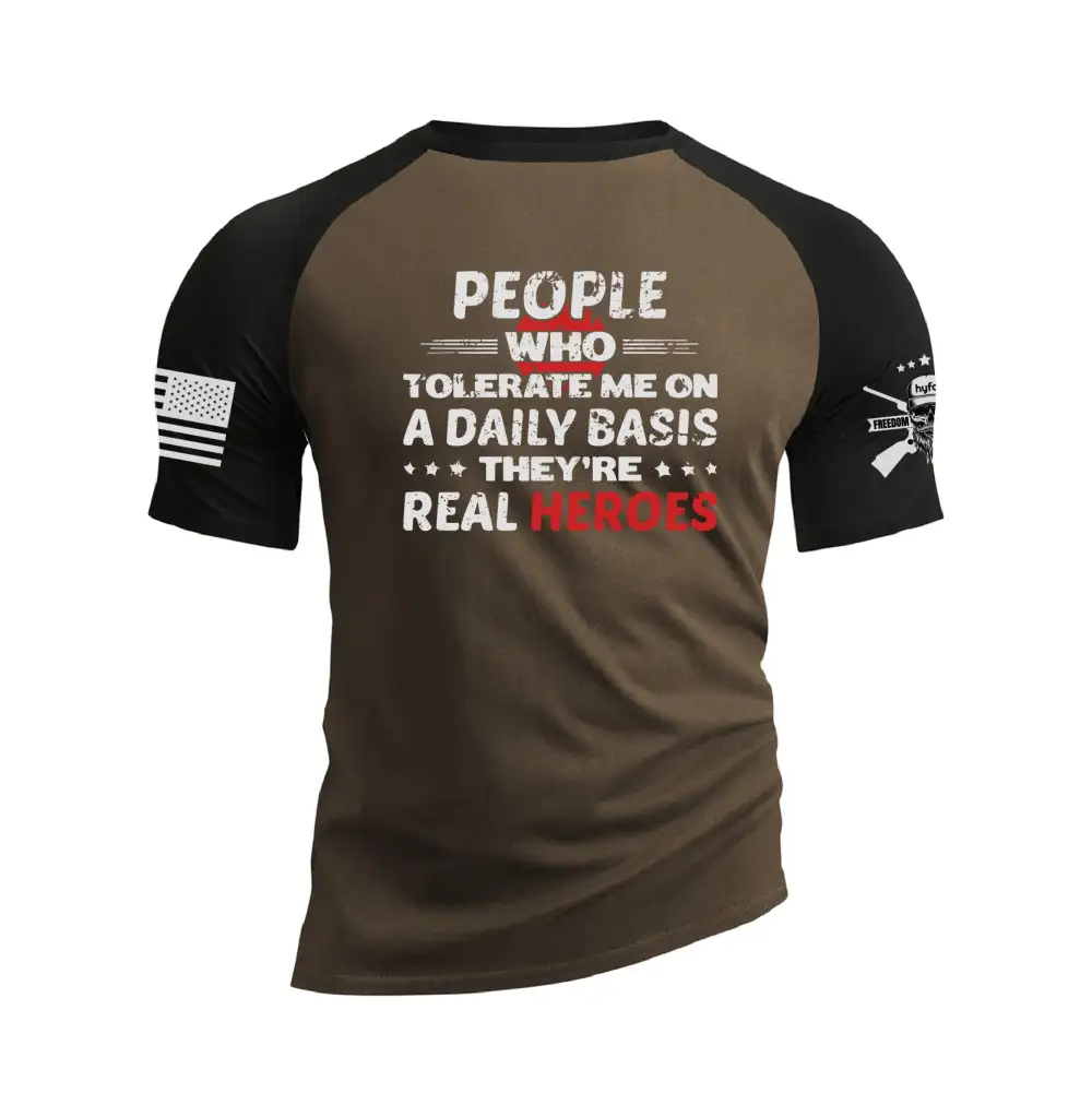 THEY REAL HEROES RAGLAN GRAPHIC TEE