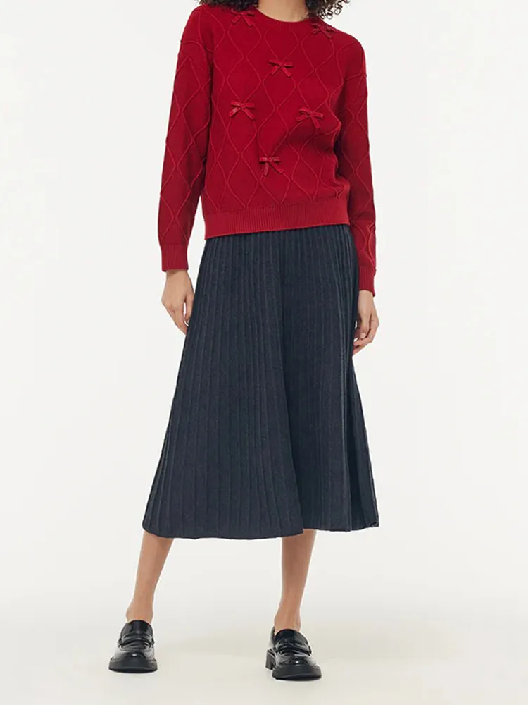 Women's Wool Blend Red Sweater