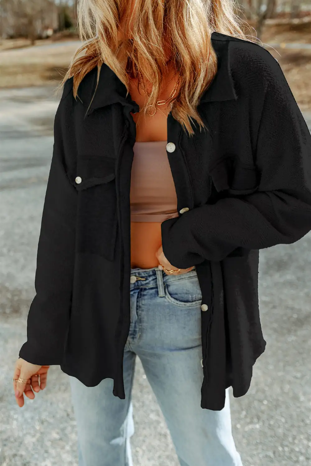 Pocket Flap Pocket Shacket