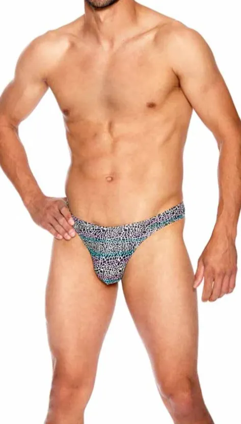 Microfiber Leopard Print Men's Thong
