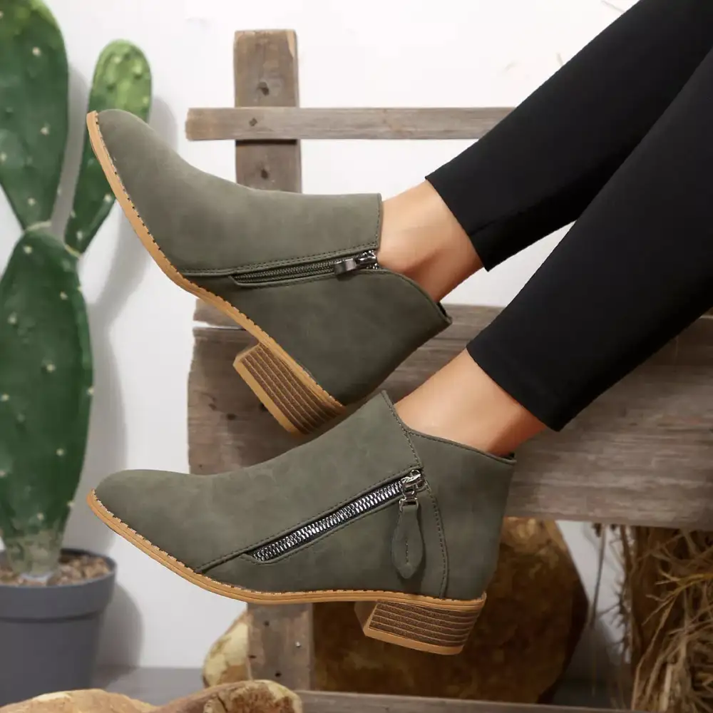Block Heels Ankle Boots