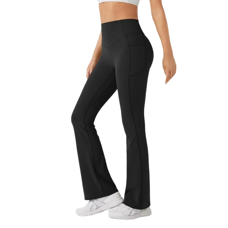 Women's UltraSculpt SoCinched High Waisted Scrunch Butt Lifting Tummy Control Pocket Shaping Yoga Bootcut Leggings