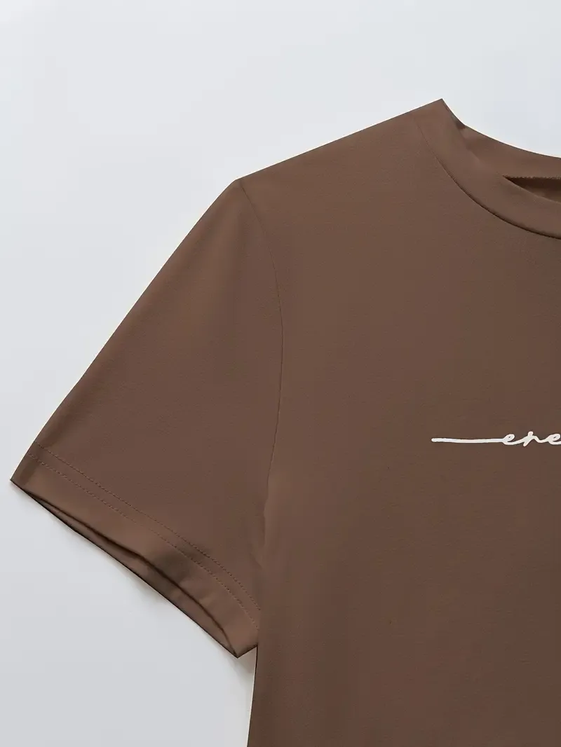 (3-SETS)Women'S Casual  Print Short Sleeve Round Neck TightJumpsuit And Waist Tie Wide Leg Pants With Pockets Set