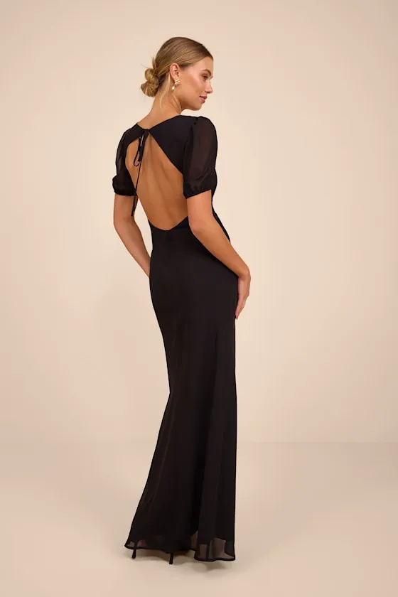 Gianni Black Backless Maxi Dress