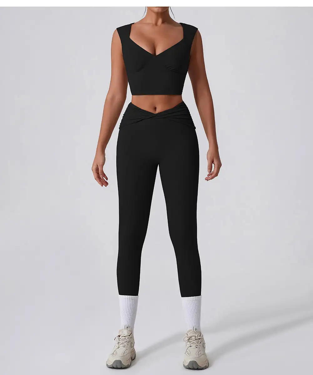 Quick-Dry Sleeveless Top, Vest and Trousers Active Set