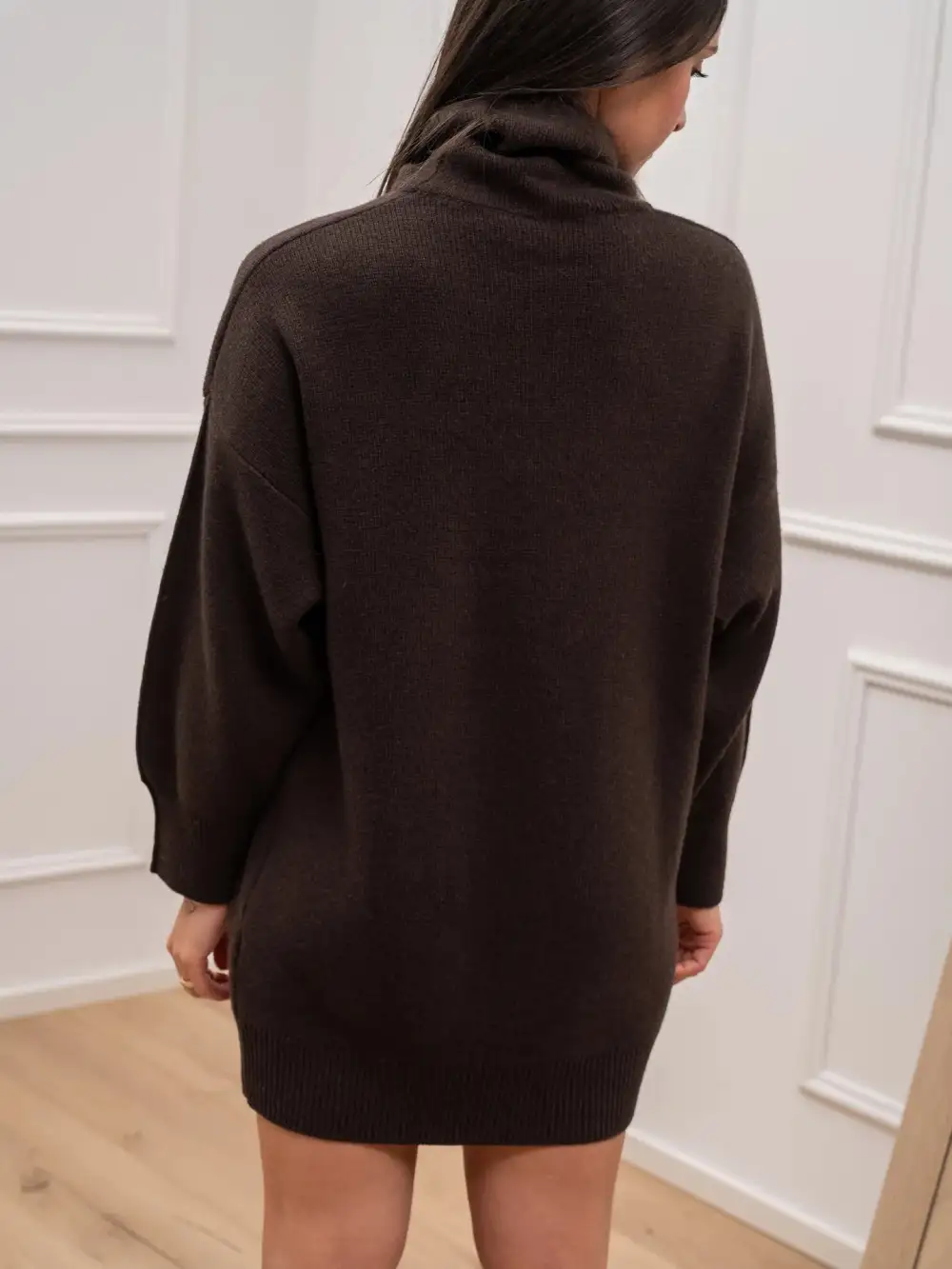 Easy Brown Drape Mini Dress