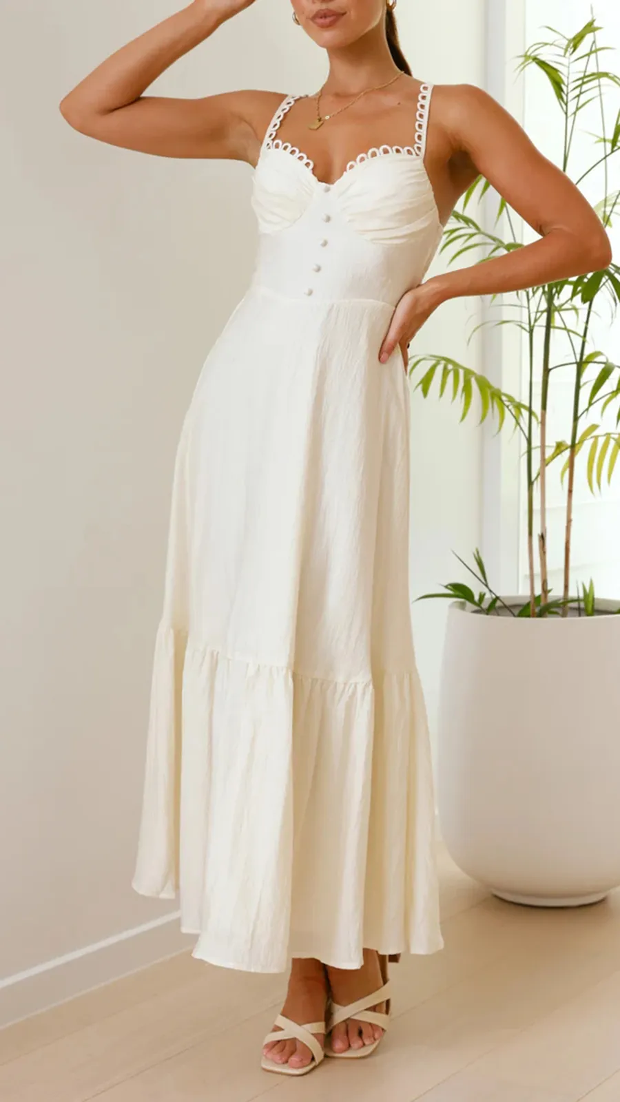 Front Button Detailing Dress