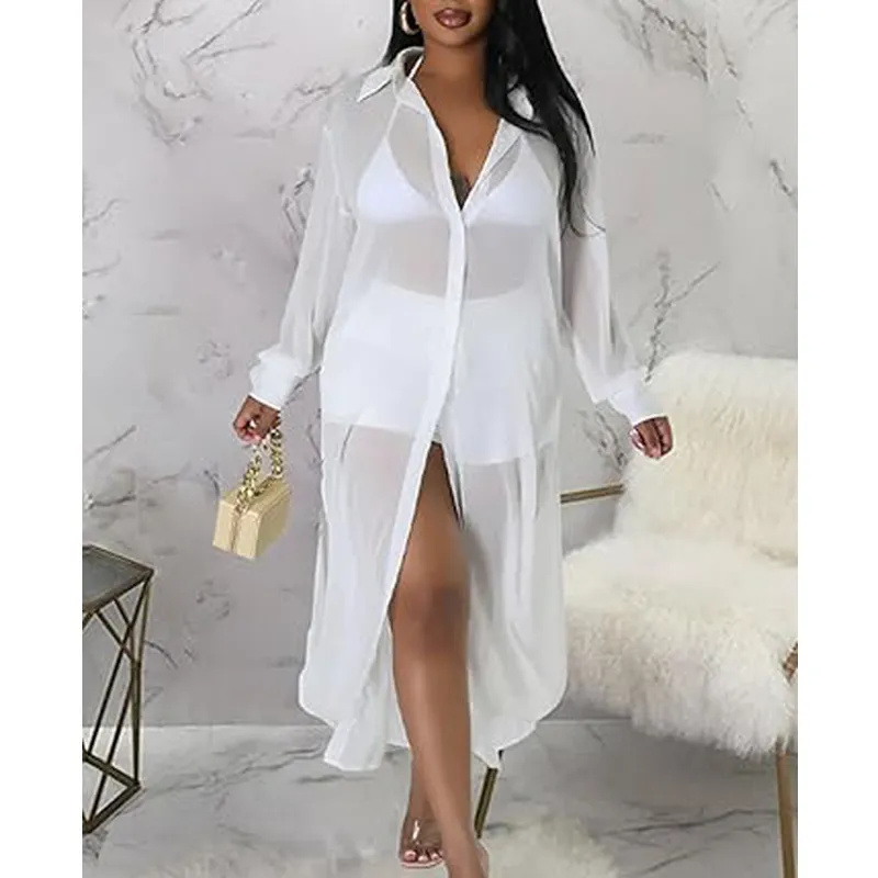 Women's Solid Color Button Front Shirt & Shorts Two-Piece Set