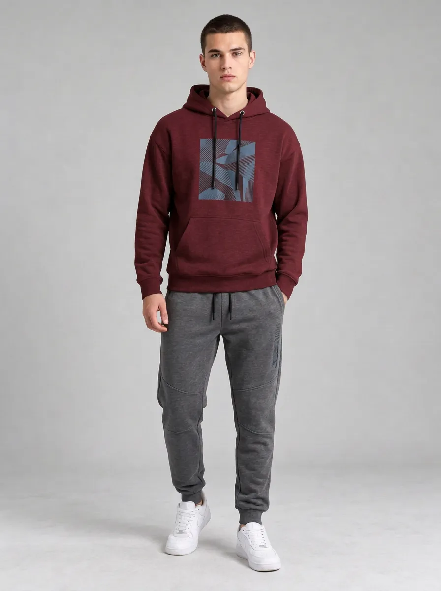 Men's Charcoal Graphic Hoodie and Jogger Set