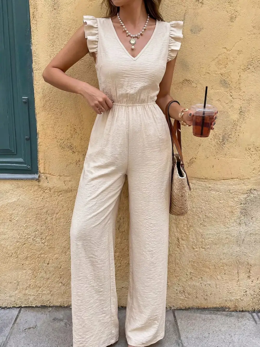Everyday Ruffle Wide Leg Jumpsuit