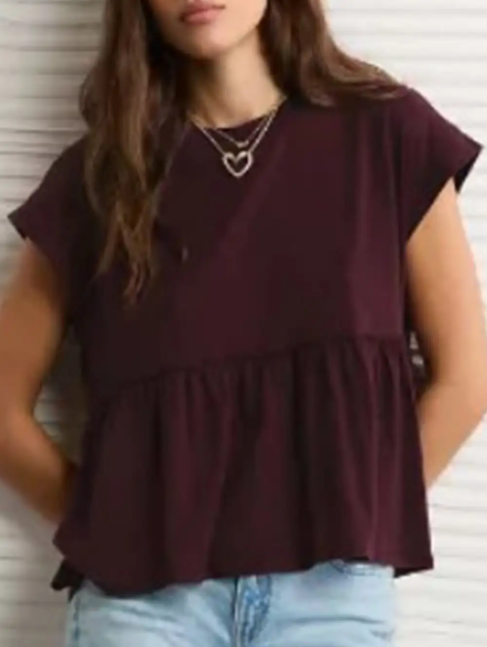 Babydoll Style Thin Top With Back Tie
